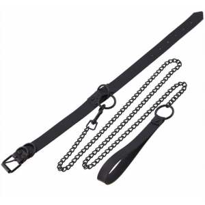 Collier Laisse PUNK Noir
