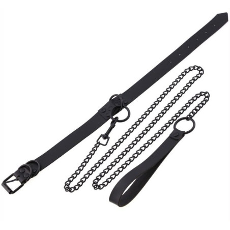 Collier Laisse PUNK Noir