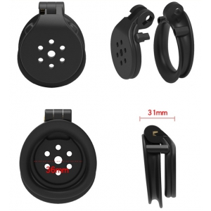 Cage de chasteté FLAT ZONE 2.5cm Noire