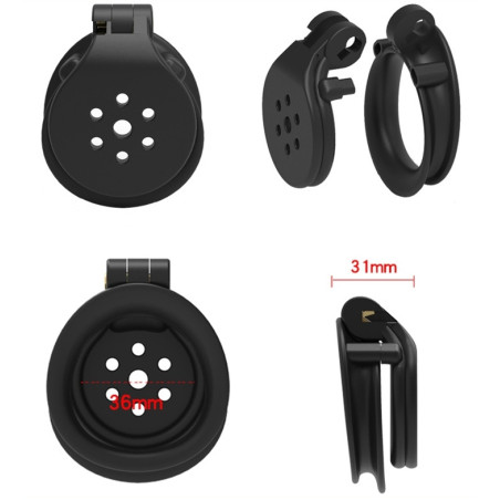 Cage de chasteté FLAT ZONE 2.5cm Noire