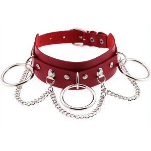 Collier O RING CHAIN Rouge