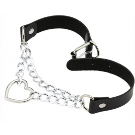 Metal Heart Collar With Chain BLACK 2