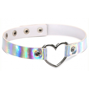 Ras de cou HEART LASER Blanc argenté