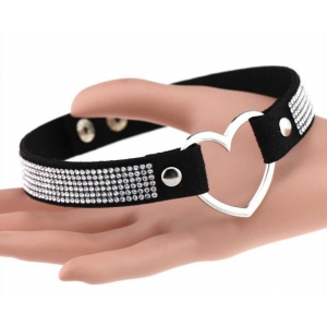Ras de cou HEART STRASS Noir