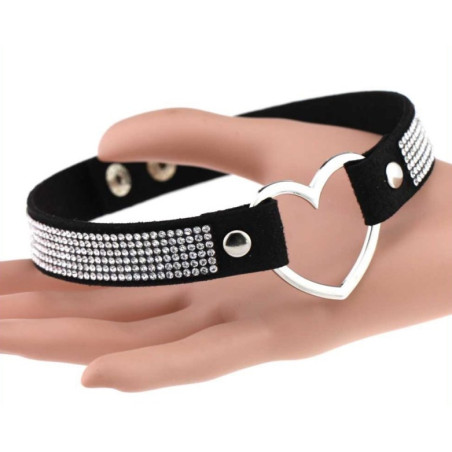 Ras de cou HEART STRASS Noir