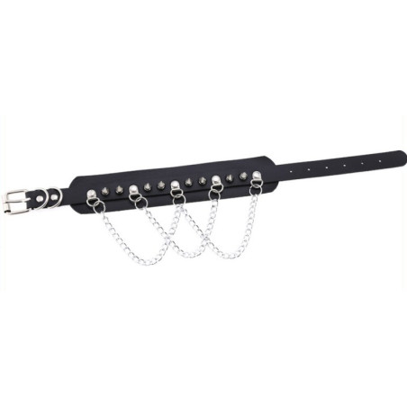 Collier à pointes PIKY Noir-Argenté