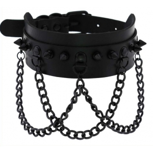 Collier à pointes PIKY Noir