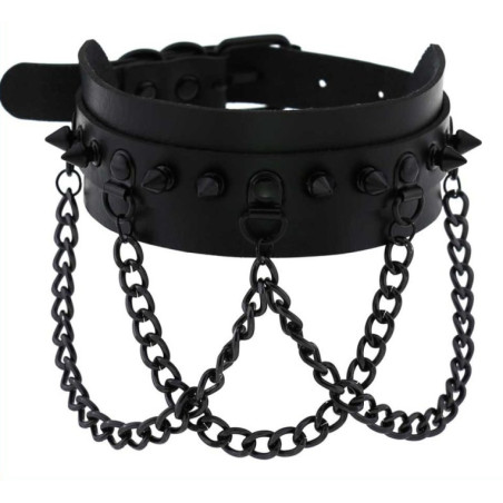 Collier à pointes PIKY Noir