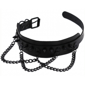 Collier à pointes PIKY Noir 2