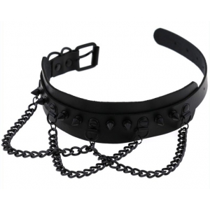 Collier à pointes PIKY Noir