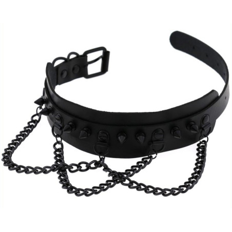 Collier à pointes PIKY Noir