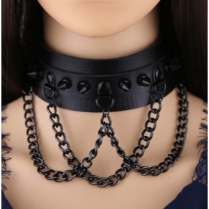 Collier à pointes PIKY Noir