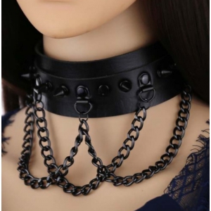 Collier à pointes PIKY Noir