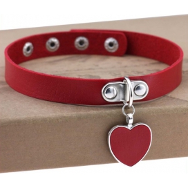 Ras de cou PUNK HEART Rouge