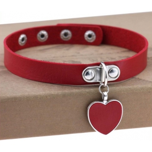Ras de cou PUNK HEART Rouge