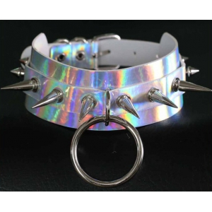 Collier à pointes STROBO LASER Argenté
