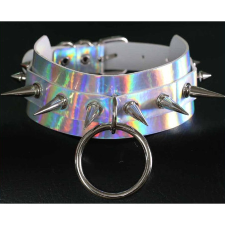 Collier à pointes STROBO LASER Argenté