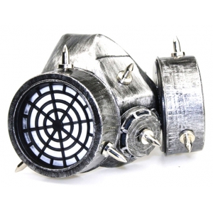 Masque à gaz et lunettes RIVETS SILVER Argenté