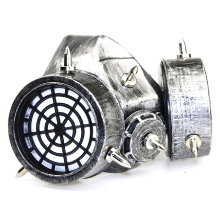 Masque à gaz et lunettes RIVETS SILVER Argenté
