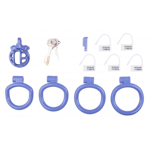 Cage de chasteté courte LYFY 4 x 3.3cm Bleue