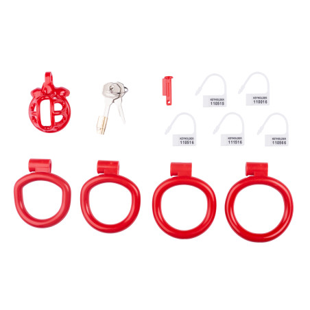Cage de chasteté courte LYFY 4 x 3.3cm Rouge