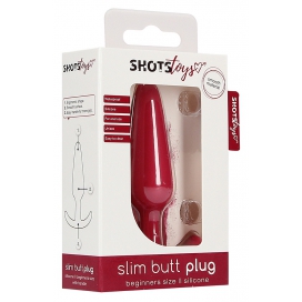 Plug en silicone SLIM BUTT 7.5 x 2cm Rouge 2