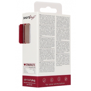 Plug en silicone SLIM BUTT 7.5 x 2cm Rouge