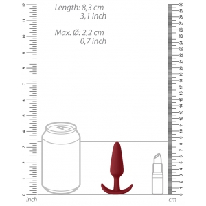 Plug en silicone SLIM BUTT 7.5 x 2cm Rouge