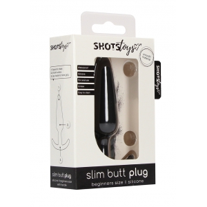 Plug en silicone SLIM BUTT 7.5 x 2cm Noir