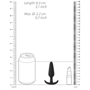 Plug en silicone SLIM BUTT 7.5 x 2cm Noir