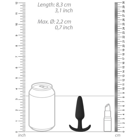Plug en silicone SLIM BUTT 7.5 x 2cm Noir