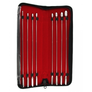Kit 8 Tiges d'urètre en métal ROSEBUD 24cm - Diamètre 4 à 12mm