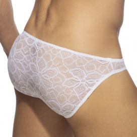 Slip Bikini FLOWERY LACE Blanc 2