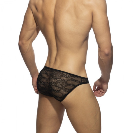 Slip Bikini FLOWERY LACE Noir