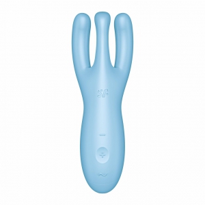 Stimulateur de clitoris connecté THREESOME 4 Satisfyer 14cm Turquoise