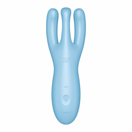 Stimulateur de clitoris connecté THREESOME 4 Satisfyer 14cm Turquoise