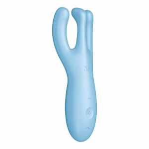 Stimulateur de clitoris connecté THREESOME 4 Satisfyer 14cm Turquoise
