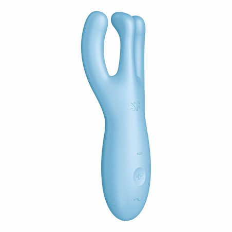 Stimulateur de clitoris connecté THREESOME 4 Satisfyer 14cm Turquoise