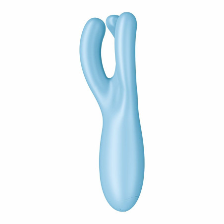 Stimulateur de clitoris connecté THREESOME 4 Satisfyer 14cm Turquoise