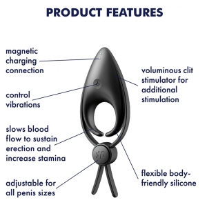 Cockring vibrant SNIPER Satisfyer 28mm Noir