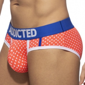 Slip de bain STARS Orange-Bleu