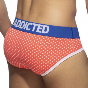 Slip de bain STARS Orange-Bleu
