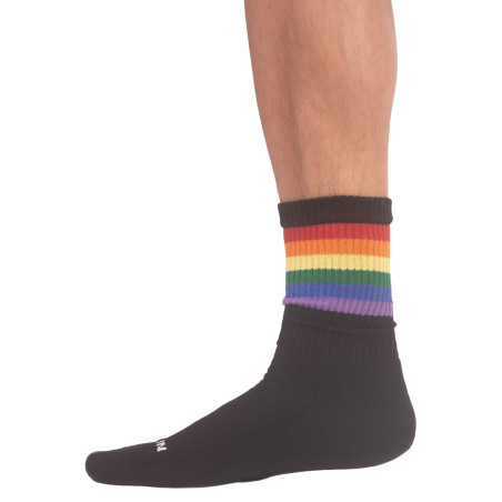 Chaussettes HALF SOCKS Rainbow Noire