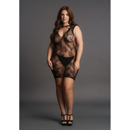 Robe sexy Grande Taille HIGH NECK Noire
