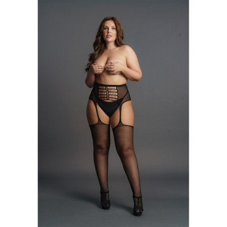 Bas avec porte-jarretelles HIGH WAIST Noirs