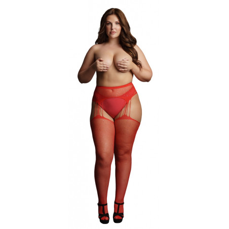 Collants à jarretelles RHINESTONE Rouges
