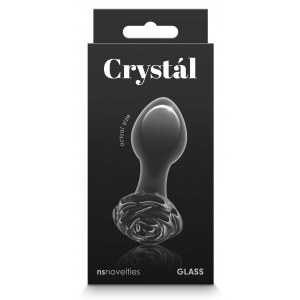 Plug en verre CRYSTAL Rose 7 x 3.2cm Noir