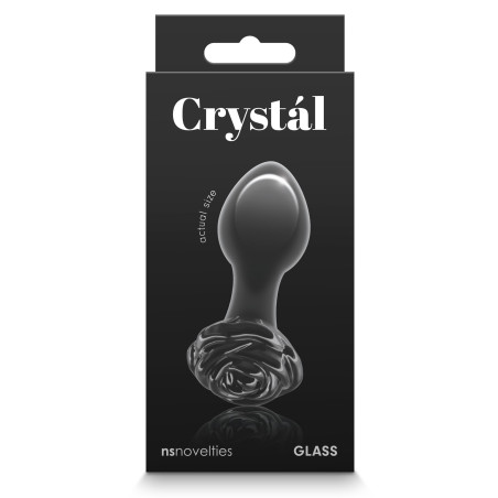 Plug en verre CRYSTAL Rose 7 x 3.2cm Noir