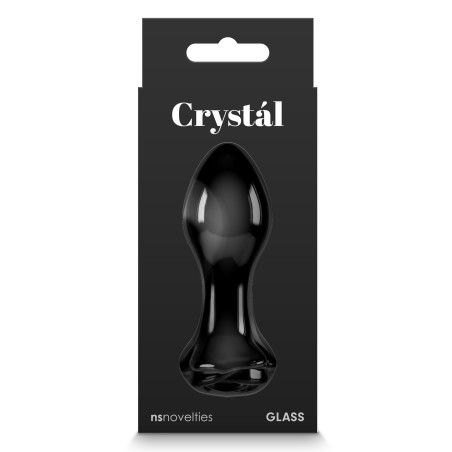 Plug en verre CRYSTAL Rose 7 x 3.2cm Noir