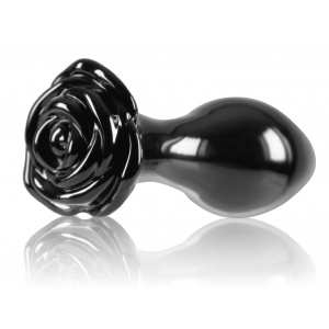 Plug en verre CRYSTAL Rose 7 x 3.2cm Noir